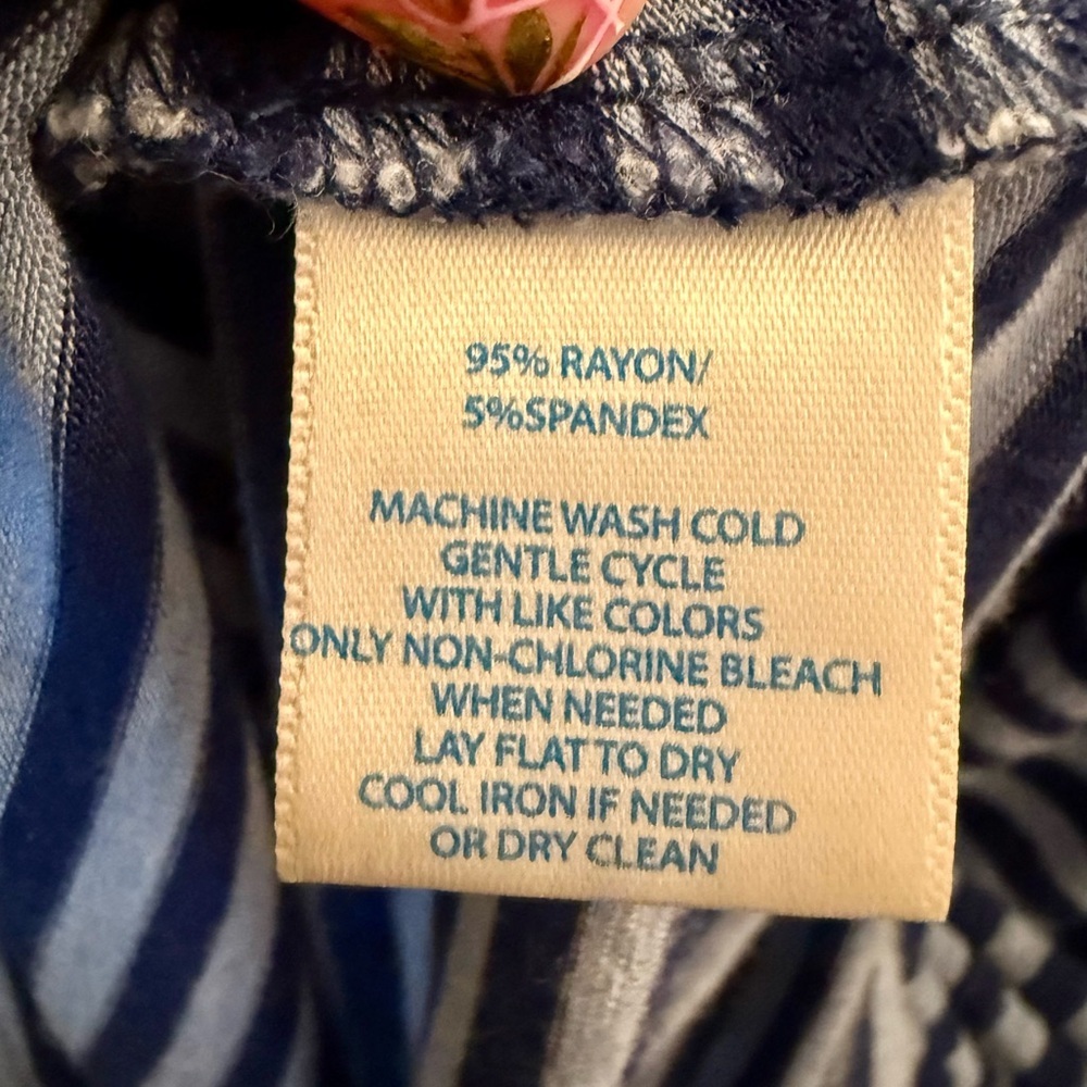 Southern Tide Heather Forever Blue Stripe Knit Ruffle Sleeve Top, Size Large - Picture 5 of 5